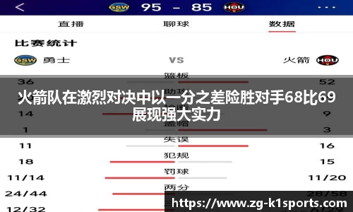 火箭队在激烈对决中以一分之差险胜对手68比69展现强大实力